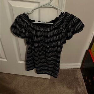 Black and White Striped Blouse